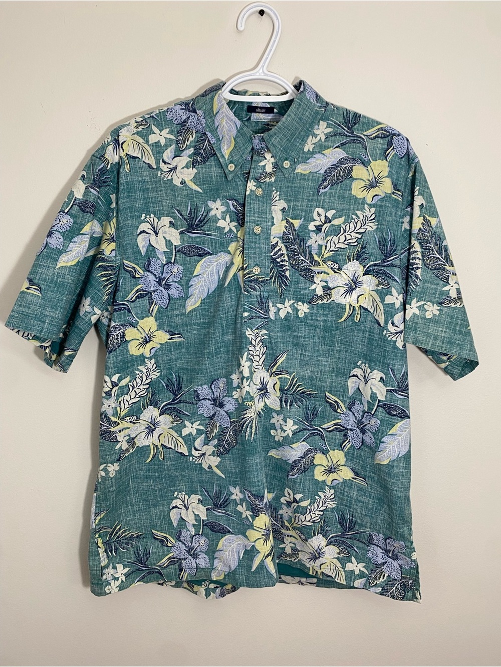 reyn spooner Teal Green Floral Short-Sleeve Shirt Medium